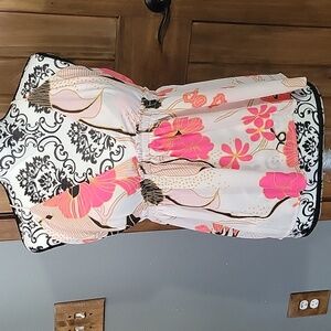 Express Floral Print Women's Top - Pink and White